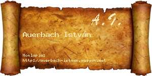 Auerbach István névjegykártya